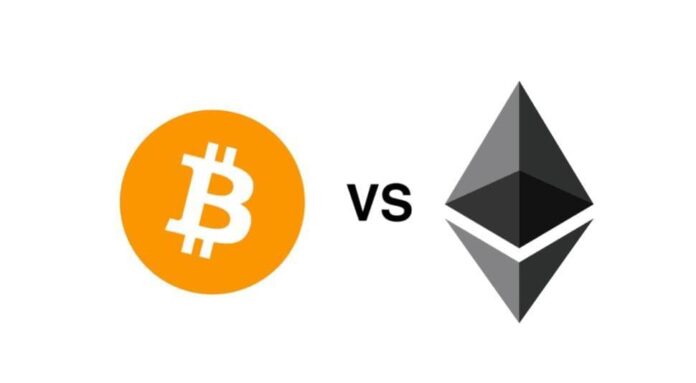 Ethereum vs Bitcoin prijs vergelijken