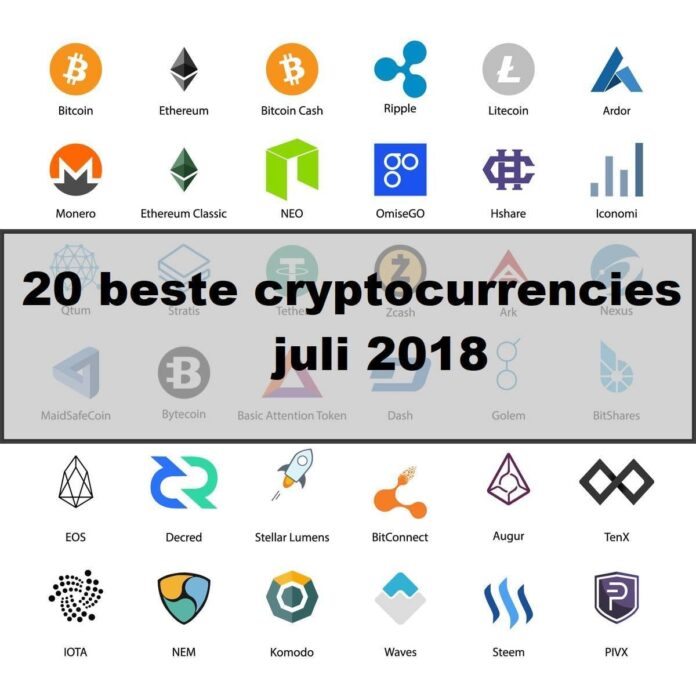 Top 20 beste cryptocurrencies 2018 juli – marktkapitalisatie